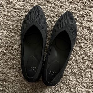 Women's Black Knit point Flats